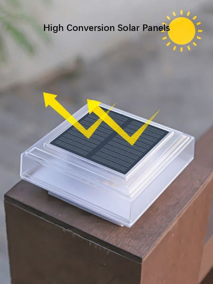 LED Solar Pillar Post Cap Light Waterproof Outdoor Decor 2