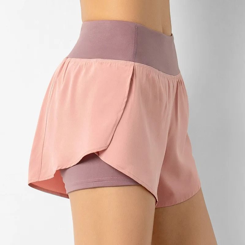 Spring Summer Women Double Layer Running Shorts For Fitness 8