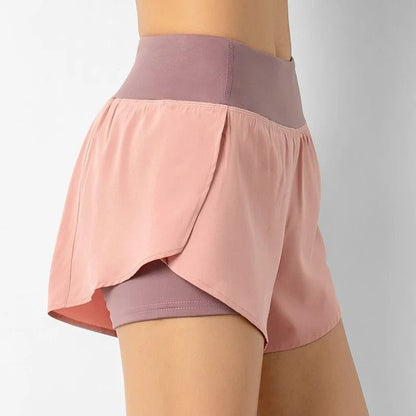 Spring Summer Women Double Layer Running Shorts For Fitness 8