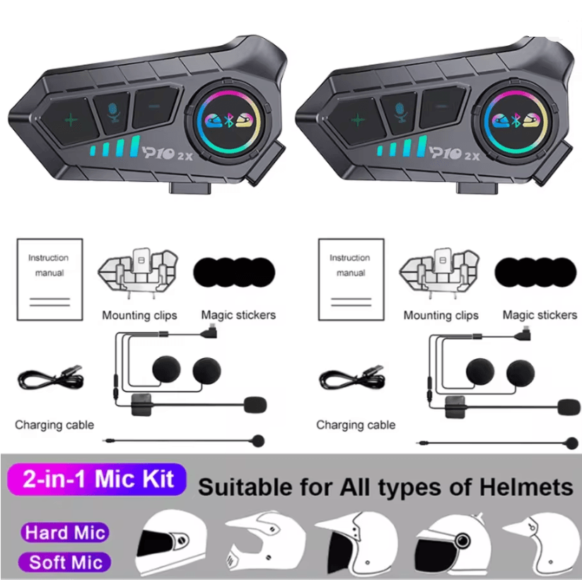 Kebidumei YP10 Motorcycle Bluetooth Intercom Helmet Headset 4