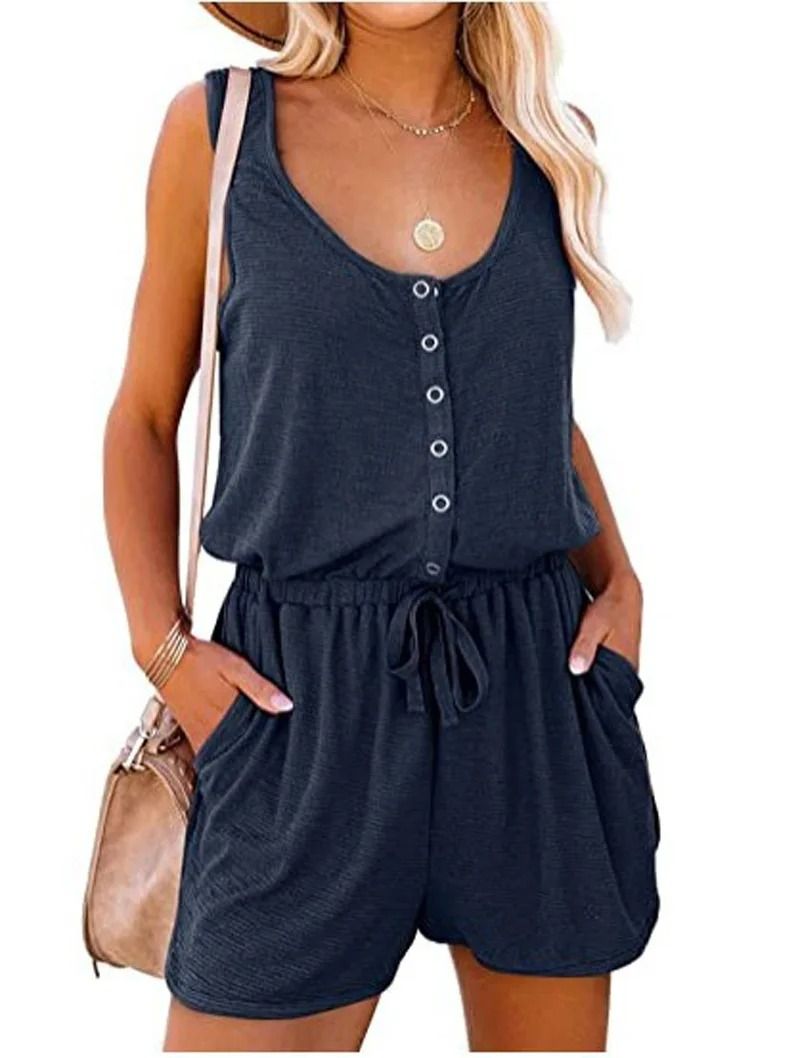 Sleeveless Waist Tie Wide Leg Jumpsuit For Women 10