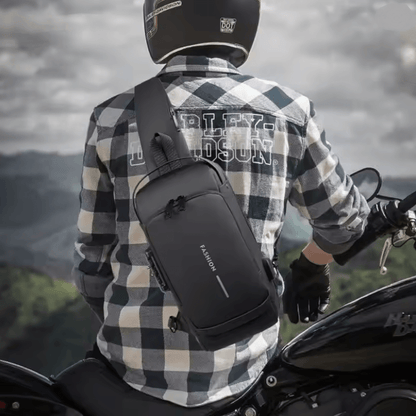 Classic Anti Theft PU Leather Crossbody Chest Bag For Men 1