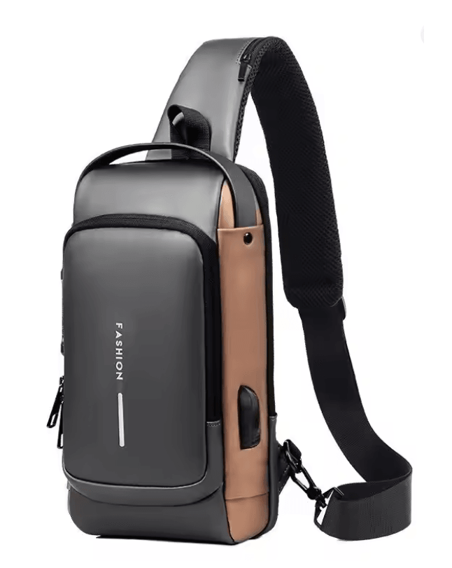 Classic Anti Theft PU Leather Crossbody Chest Bag For Men 2