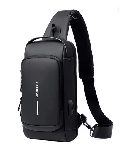 Classic Anti Theft PU Leather Crossbody Chest Bag For Men 3