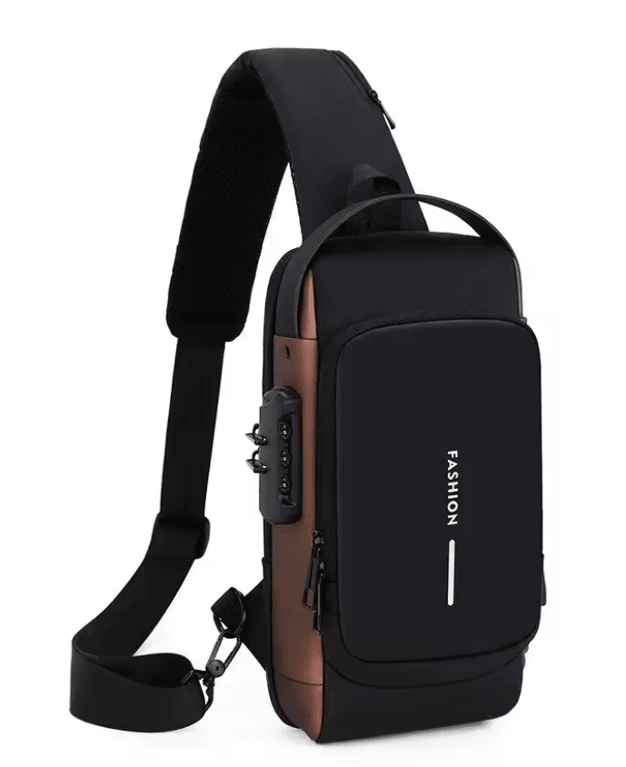 Classic Anti Theft PU Leather Crossbody Chest Bag For Men 4