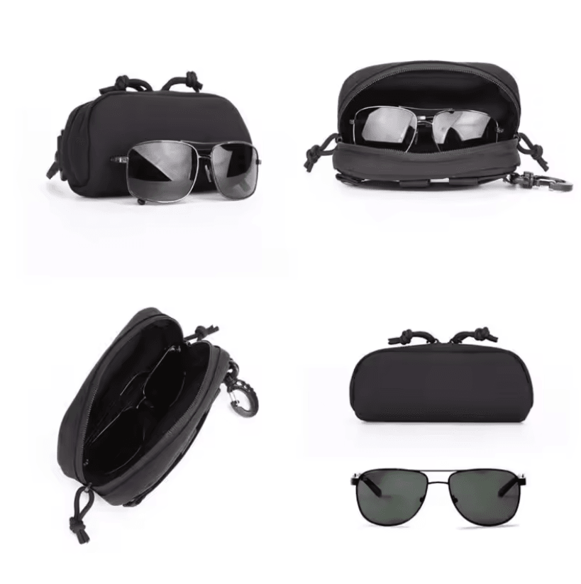 Tactical MOLLE Eyeglass Case 1000D Nylon Hard Storage Pouch 2