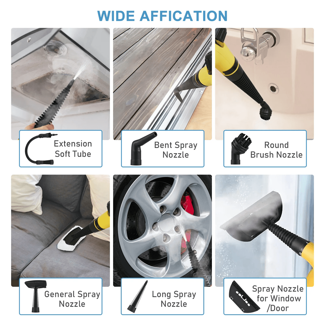 HighTemp Handheld Steam Cleaner For Kitchen Bathroom And Car 4