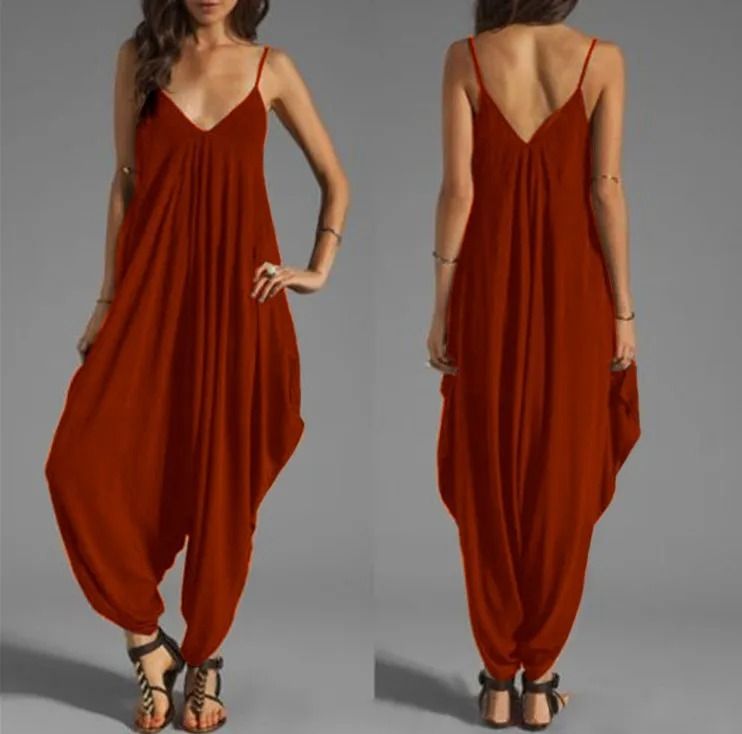 Sexy V Neck Sleeveless Loose Jumpsuit For Women 6