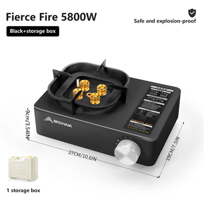 BISINNA 5800W HighFirepower Outdoor Cassette Burner Stove 9