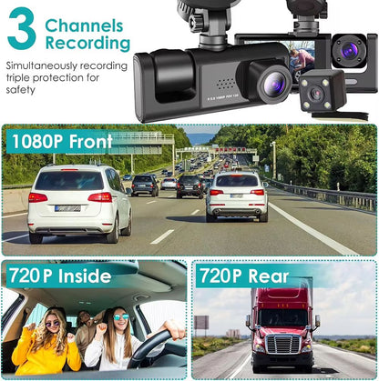 1080P DualTriple Lens Car Dash Cam With Night Vision  Optional Rear Camera 1