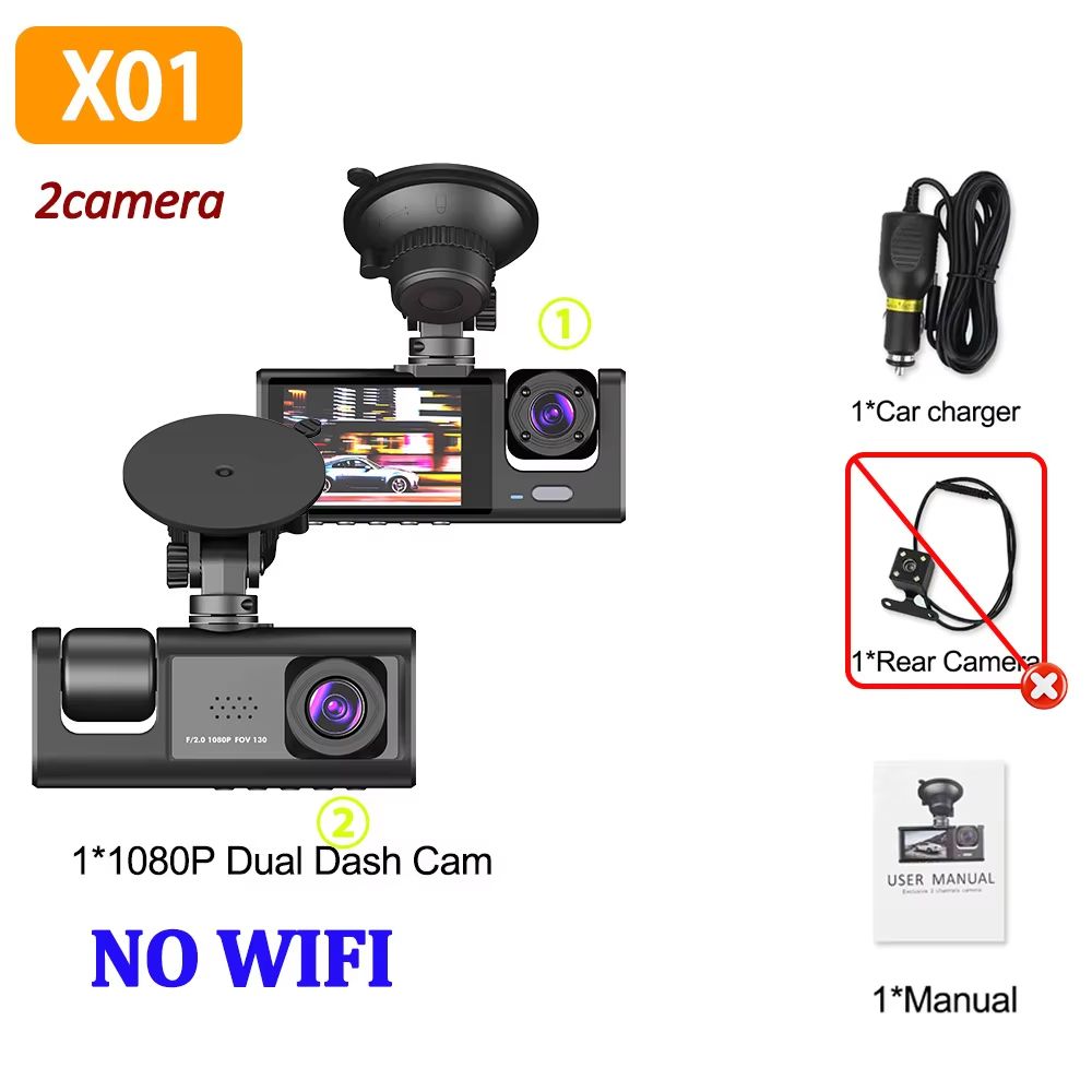 1080P DualTriple Lens Car Dash Cam With Night Vision  Optional Rear Camera 6