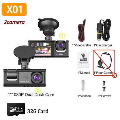 1080P DualTriple Lens Car Dash Cam With Night Vision  Optional Rear Camera 7