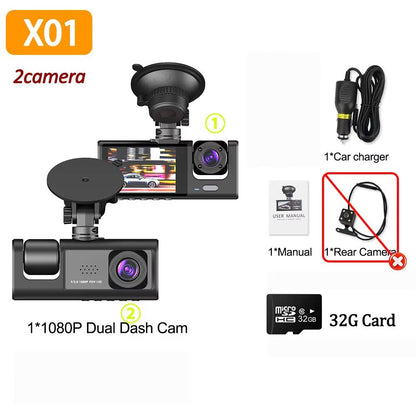 1080P DualTriple Lens Car Dash Cam With Night Vision  Optional Rear Camera 8