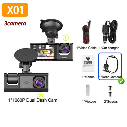 1080P DualTriple Lens Car Dash Cam With Night Vision  Optional Rear Camera 9