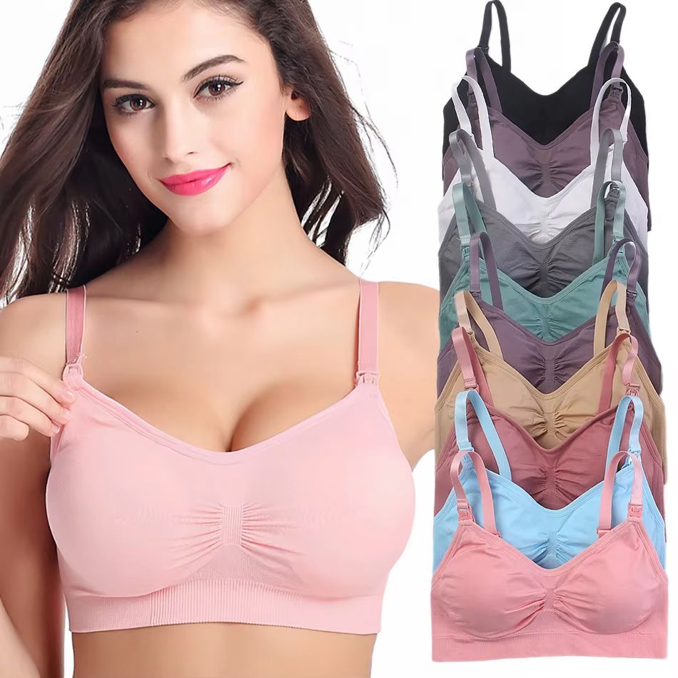 Breathable Wireless Seamless Maternity Nursing Bra – Comfortable Breastfeeding & Sleep Bralette