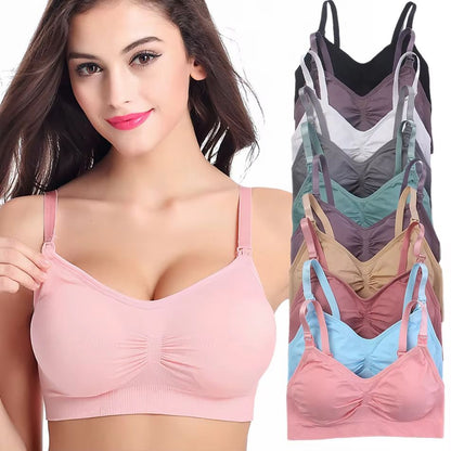 Breathable Wireless Seamless Maternity Nursing Bra – Comfortable Breastfeeding & Sleep Bralette