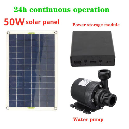 50W 800LH DC 12V Low Noise Brushless Solar Water Pump Kit For Outdoor Fountain Pond Pool  Bird Bath 8