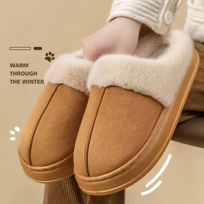 Women Fluffy Winter Indoor Slippers EVA Thick Sole AntiSlip Warm Unisex Home Shoes 9