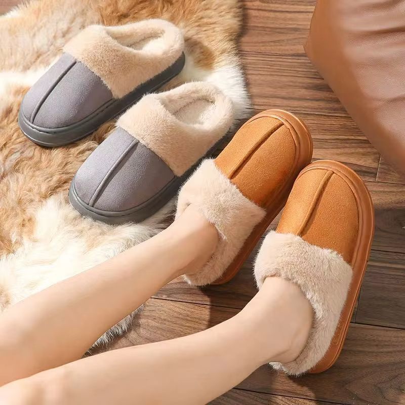 Women Fluffy Winter Indoor Slippers EVA Thick Sole AntiSlip Warm Unisex Home Shoes 3