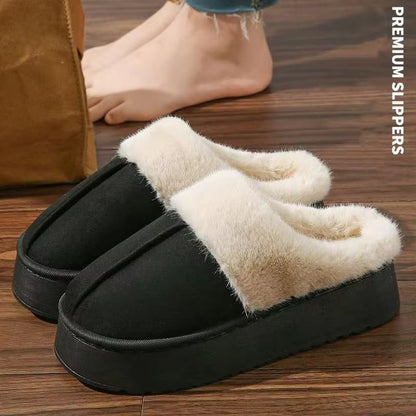 Women Fluffy Winter Indoor Slippers EVA Thick Sole AntiSlip Warm Unisex Home Shoes 5