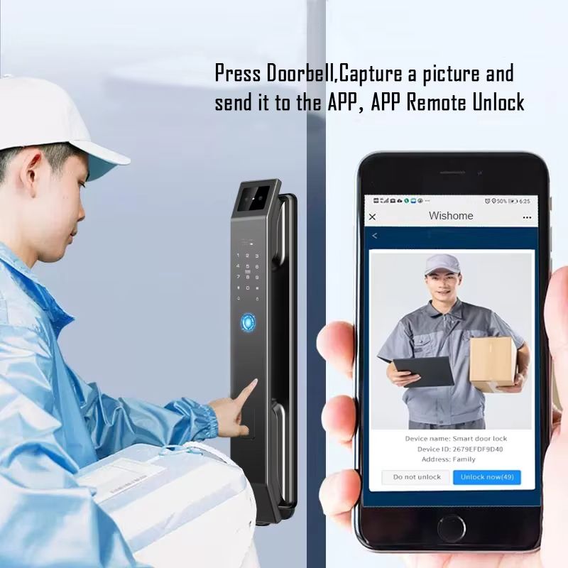 3D Face Recognition Unlock Digital Door Lock With Camera FIngerprint Password Unlock Keyless Electr 3