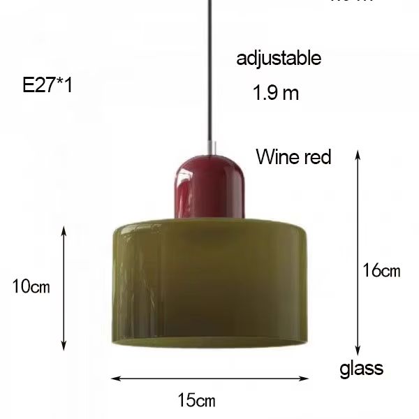 Nordic Modern Glass Bedside Pendant Light Long Line E27 Chandelier For Bedroom Restaurant Bar 10