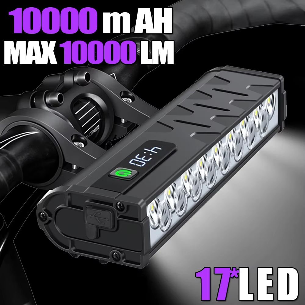 NEWBOLER 10000 Lumen USB Rechargeable Waterproof Bicycle Headlight with 10000mAh Battery for MTB Road Cycling