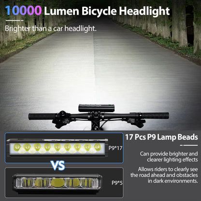 NEWBOLER 10000 Lumen USB Rechargeable Waterproof Bicycle Headlight With 10000mAh Battery For MTB Ro 2