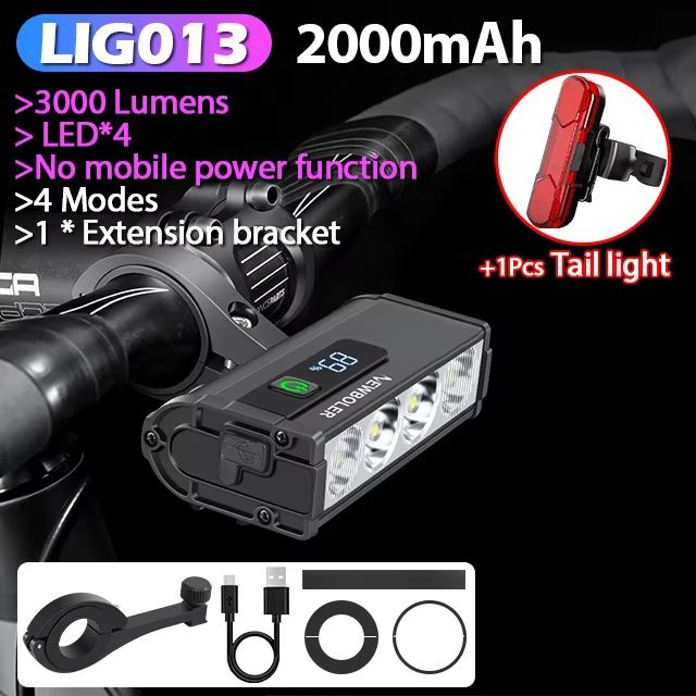 NEWBOLER 10000 Lumen USB Rechargeable Waterproof Bicycle Headlight With 10000mAh Battery For MTB Ro 8