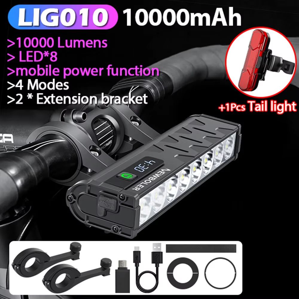NEWBOLER 10000 Lumen USB Rechargeable Waterproof Bicycle Headlight With 10000mAh Battery For MTB Ro 11