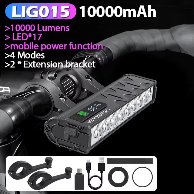 NEWBOLER 10000 Lumen USB Rechargeable Waterproof Bicycle Headlight With 10000mAh Battery For MTB Ro 12