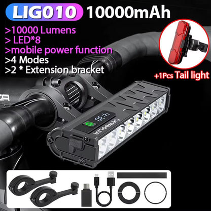 NEWBOLER 10000 Lumen USB Rechargeable Waterproof Bicycle Headlight With 10000mAh Battery For MTB Ro 15