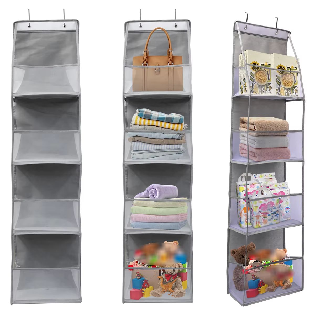 4 6 Layer Over the Door Hanging Storage Organizer Cosmetics Wall Organizer for Bathroom Closet Bedroom Dorm