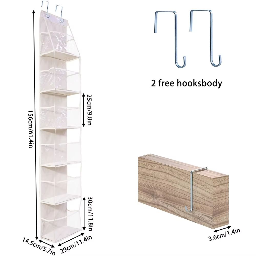 4 6 Layer Over The Door Hanging Storage Organizer Cosmetics Wall Organizer For Bathroom Closet Bedr 7
