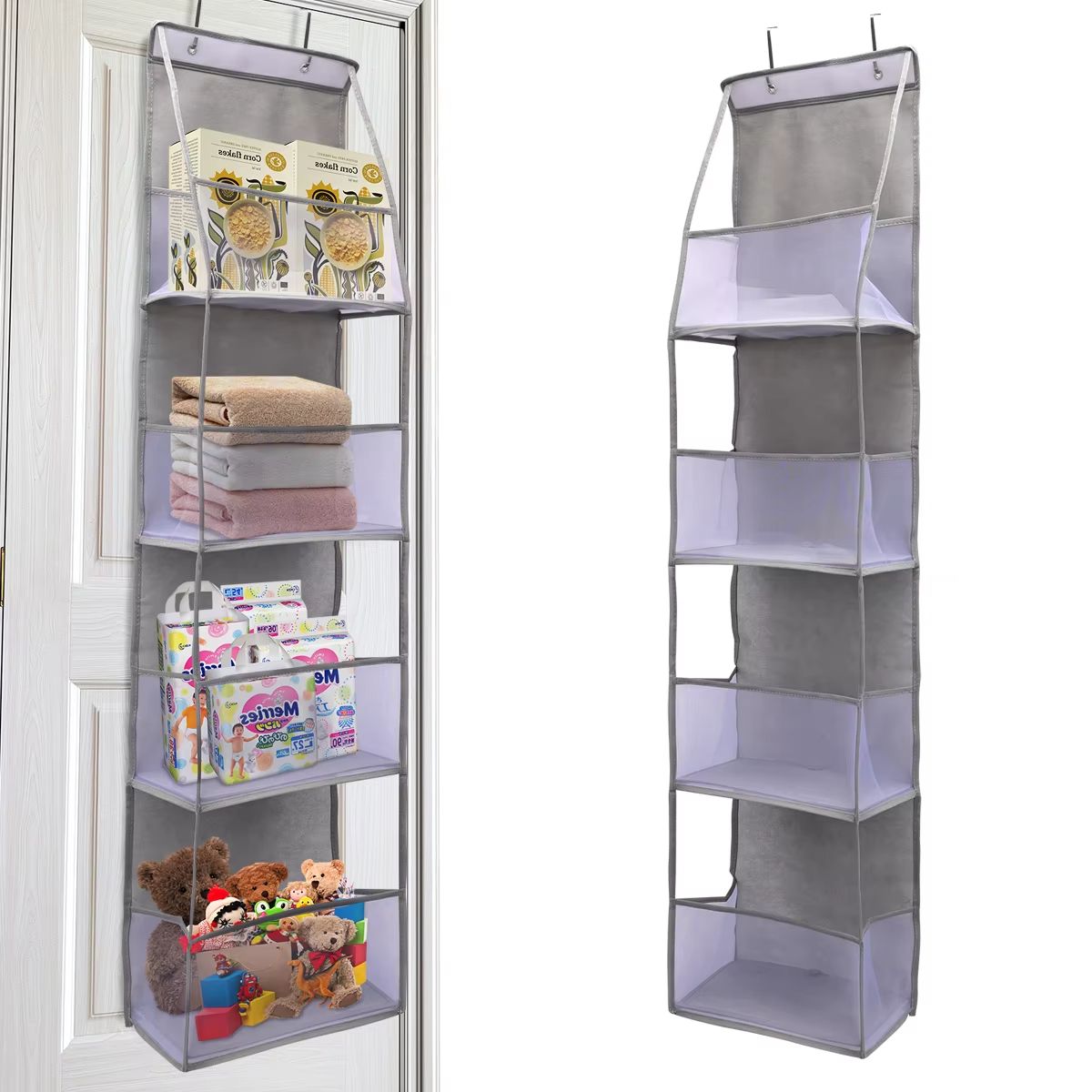 4 6 Layer Over The Door Hanging Storage Organizer Cosmetics Wall Organizer For Bathroom Closet Bedr 21
