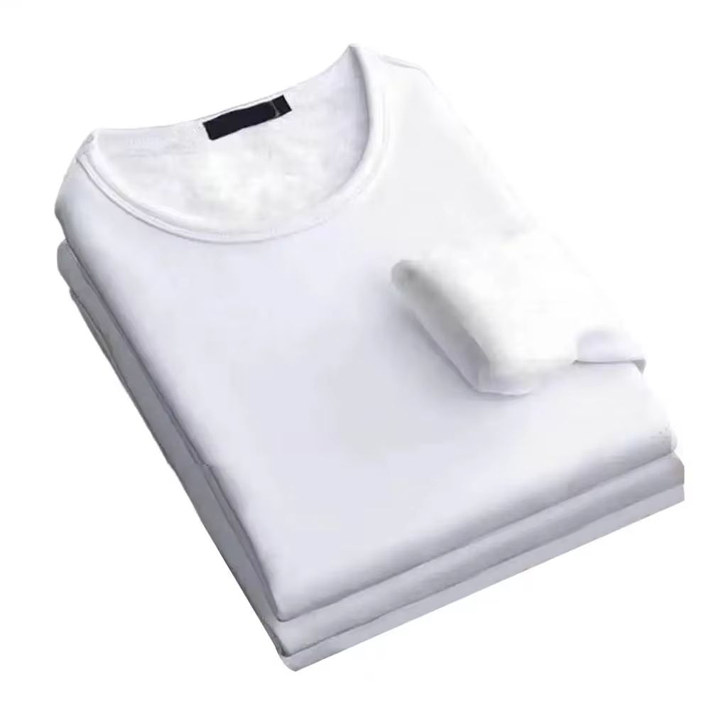 Men Winter Thermal Undershirt Fleece Lined Long Sleeve Round Neck Base Layer Warm Padded Top 4