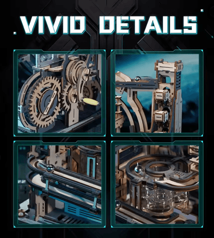 Galactic Marble Spaceport 3D Wooden Puzzle 3