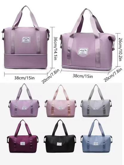 UNIXINU Carry On Travel Duffle Bag Waterproof Nylon Sports Gym Tote Large Capacity Luggage Handbag  3