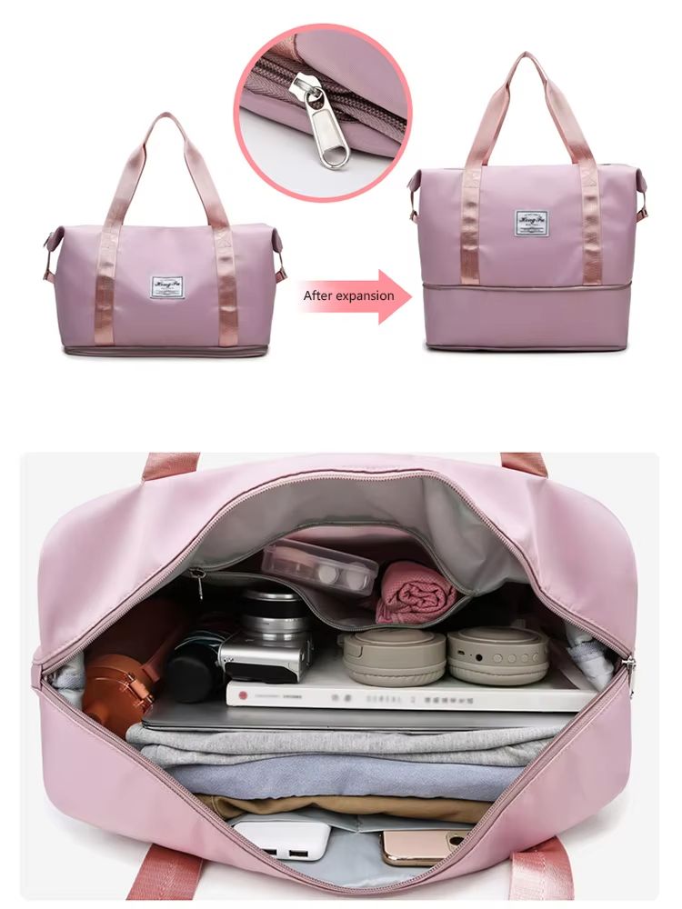 UNIXINU Carry On Travel Duffle Bag Waterproof Nylon Sports Gym Tote Large Capacity Luggage Handbag  4