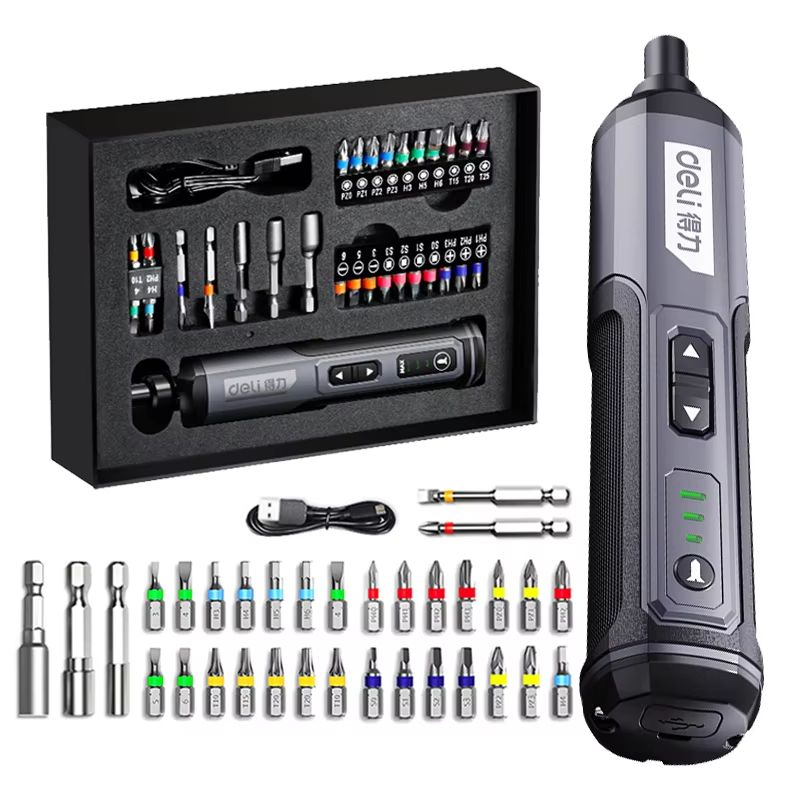 DELI Cordless Electric Screwdriver Set 4V 2000mAh Torque Adjustment MultiFunction Power Drill Repai 10
