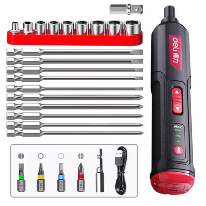 DELI Cordless Electric Screwdriver Set 4V 2000mAh Torque Adjustment MultiFunction Power Drill Repai 13
