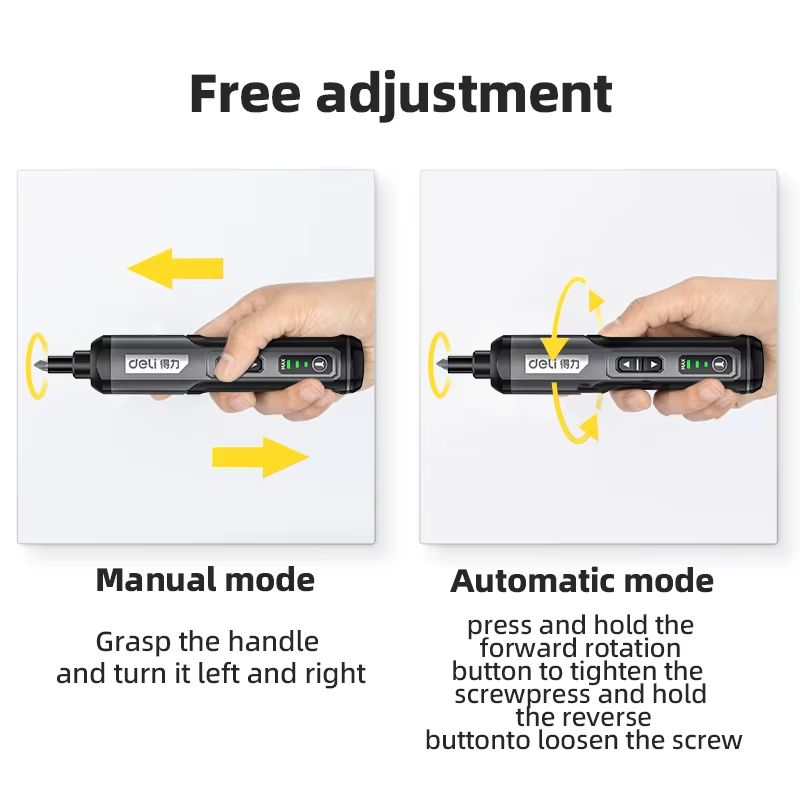 DELI Cordless Electric Screwdriver Set 4V 2000mAh Torque Adjustment MultiFunction Power Drill Repai 3