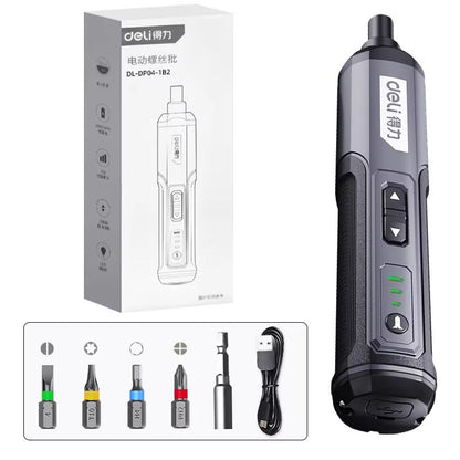 DELI Cordless Electric Screwdriver Set 4V 2000mAh Torque Adjustment MultiFunction Power Drill Repai 6