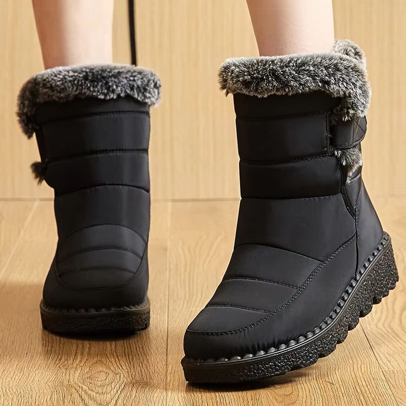 Women Winter Boots Waterproof Fur Lined Ankle Snow Boots Low Heel Warm Shoes 2024 Trend 3