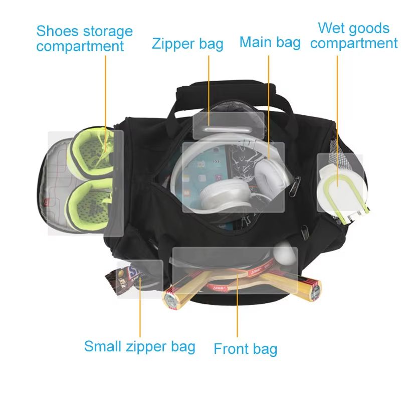 Large Gym Bag Wet Dry Sports Duffel Multifunction Travel Fitness Bag With Shoe Compartment 3