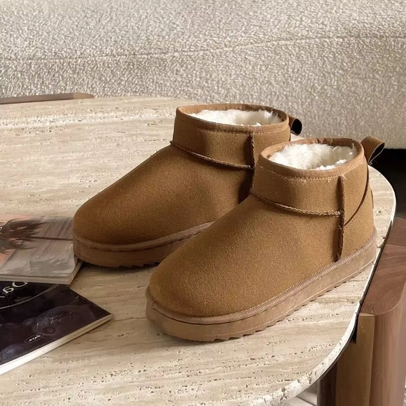 Women Winter Platform Ankle Boots Warm Leather Fur Lined Ultra Mini Booties 1