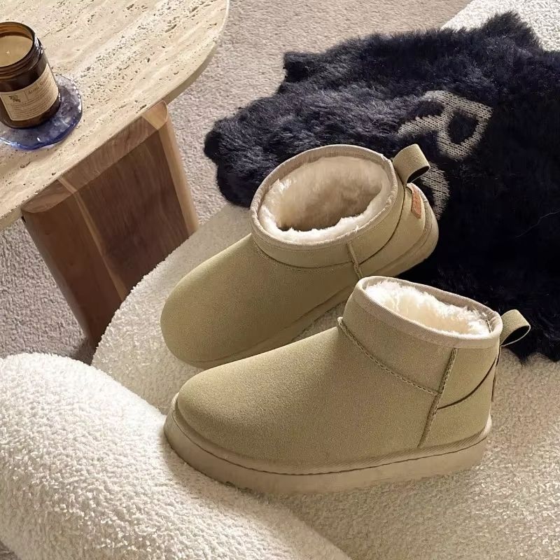 Women Winter Platform Ankle Boots Warm Leather Fur Lined Ultra Mini Booties 4