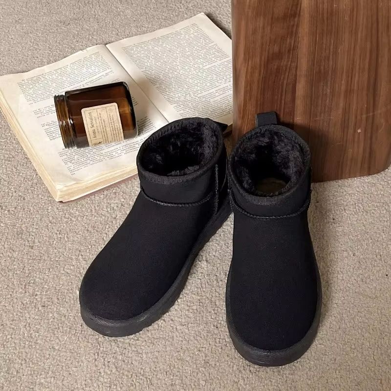Women Winter Platform Ankle Boots Warm Leather Fur Lined Ultra Mini Booties 7