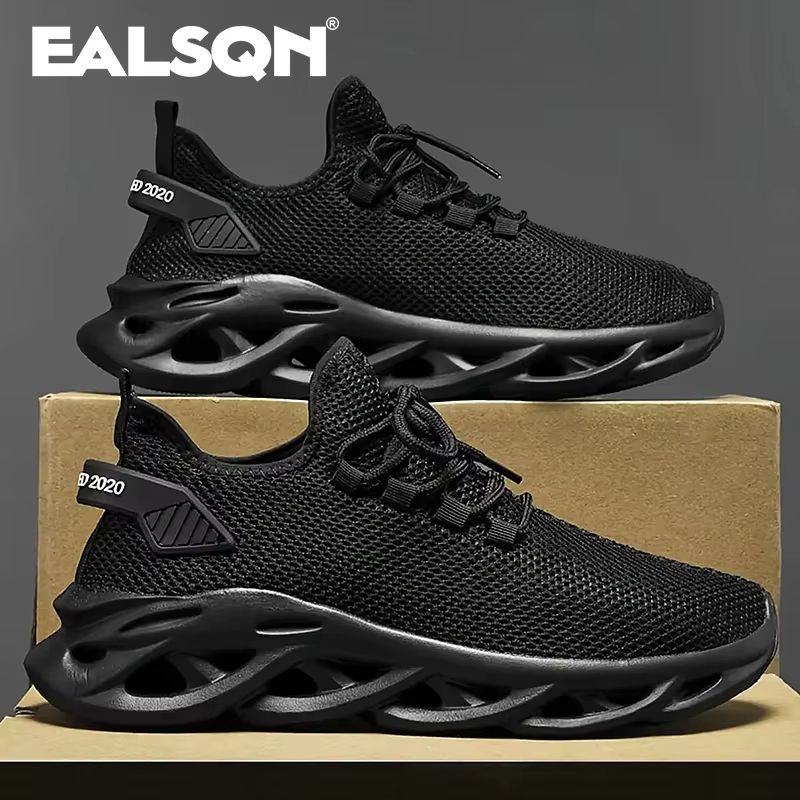 Men Running Shoes Lightweight Breathable Mesh Casual Jogging Sneakers with Shock Absorption Sole
