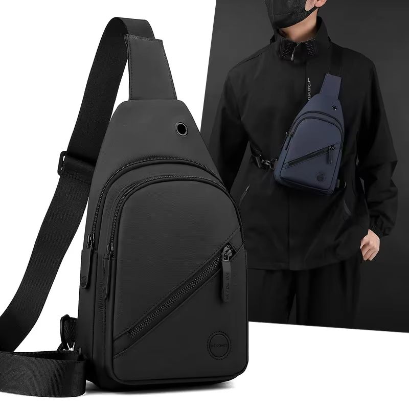 Mens Lightweight Nylon Chest Bag Casual Crossbody Sling for Hiking and Travel